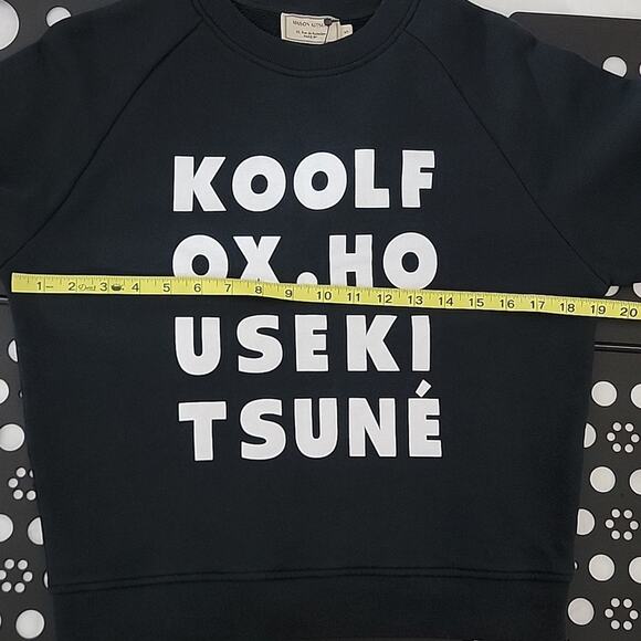 Maison Kitsune Women's Black Kool Fox Pullover Sweatshirt Small | FLAW - Picture 11 of 12